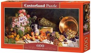 600 Pieces Puzzle, Still Life With Flowers And Fruit on A Table, Castorland