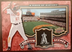 2009 UD A PIECE OF HISTORY STADIUM SCENES RED VLADIMIR GUERRERO SERIAL #'D 33/75 - Picture 1 of 7