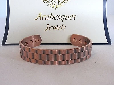 TOP QUALITY MENS COPPER MAGNETIC BANGLE/BRACELET ARTHRITIS/PAIN RELIEF/WATCH