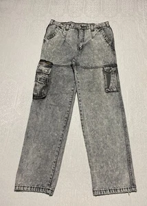 Vintage Milano Bay Cargo Women's Jeans Size 34 S Gray Acid Wash Y2K - Picture 1 of 11