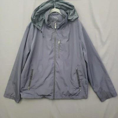 Мужская ветровка Tumi Jacket Tech XXL синяя на молнии упаковываемые карманы с капюшоном - Изображение 1 из 4