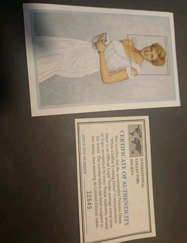 Estampillas de colección de la princesa Diana con certificado de autenticidad Foto 1 de 1