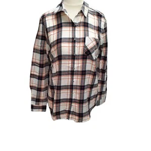 Womens Shirt Cotton Grid Office Ladies Check Plaid ex George Top Plus Size 16-20 - Picture 1 of 12