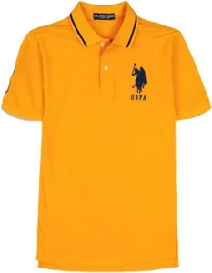 US Polo ASSN Poloshirt mit festem Kragen, Golden Corn, Small. - Bild 1 von 3