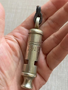 Antique WWI dated 1915 British Army Officers Trench Whistle by J. Hudson - Picture 1 of 16