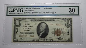 $10 1929 Linden Alabama AL National Currency Bank Note Bill! Ch. #7148 VF30 PMG - Picture 1 of 4