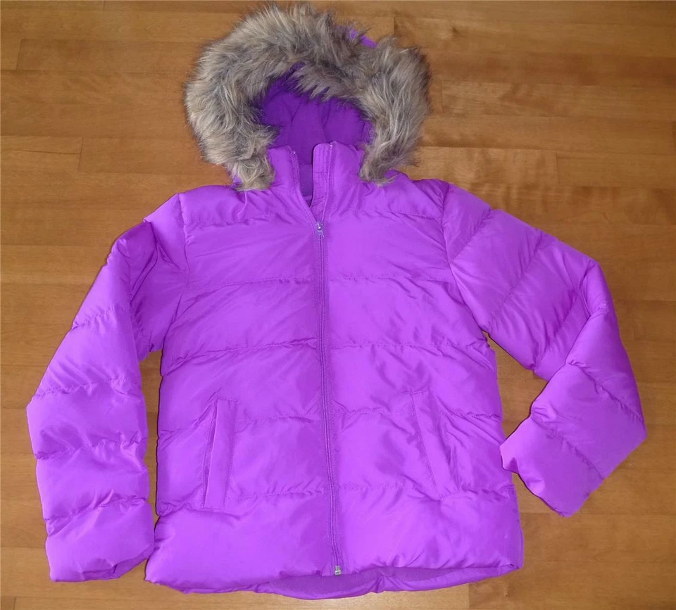 Girls ARIZONA Hooded Puffer Jacket Winter COAT size 14 NWT *Fits SLIM* Purple - Image 1 of 1
