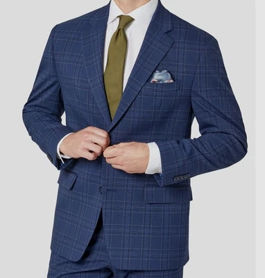 Jaqueta masculina Sean John listra azul padrão ajuste clássico casaco esportivo tamanho 36R - Imagem 1 de 3