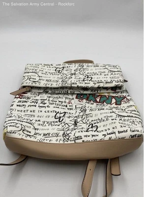 Dkny Womens Black White Tilly Graffiti Printed Adjustable Strap Backpack - Image 1 of 4
