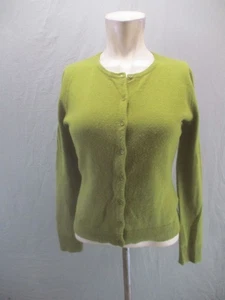 Garnet Hill Size XS Womens Green 100% Cashmere Long Sleeve Buttons Cardigan 628 - Picture 1 of 9