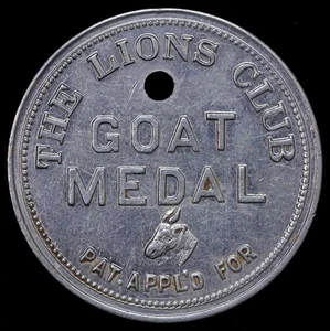 The Lions Club Goat Disposed Of Only By Securing New Member Medal Aluminum 35mm - Picture 1 of 2