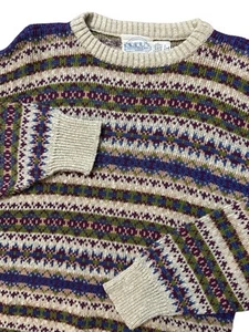 Vintage BREU’S Women’s Linen Blend Sweater Size XL USA Made Multicolored Knit - Picture 1 of 8