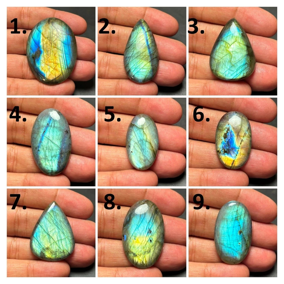 Cabochão de labradorita natural pedra preciosa semipreciosa para fazer joias J 9578 - Imagem 1 de 1