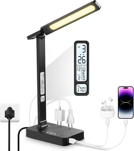 Desk Lamp with USB Charging Port: LED Eye-Caring Smart Table Light for Home Offi - Picture 1 of 12