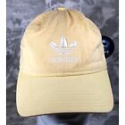 Adidas Spell Out Trefoil Front Back Print 3 Stripe Yellow Hat Strap Back Basebal