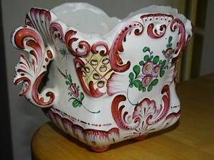 HENRI CHAUMEIL ANCIEN CACHE POT FAIENCE DECOR DE l'EST STRASBOURG - Picture 1 of 7
