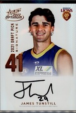 2022 AFL Select Optimum JAMES TUNSTILL Brisbane Draft Pick Signature Copper /170