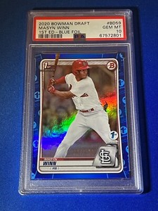 2020 Bowman Draft 1st Edition Masyn Winn #BD-59 Blue Foil /150 PSA 10 GEM MINT
