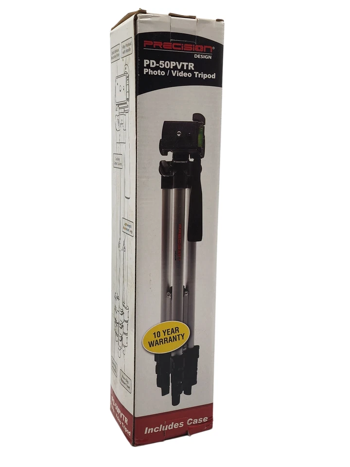 Camera Tripod Precision Design PD-50PVTR with Carrying Case 50" Compact Travel - Image 1 of 4