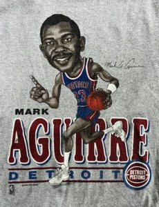 Vtg 90’s Mark Aguirre Caricature Salem T-Shirt Detroit Pistons Fit Men L -tag XL - Picture 1 of 7