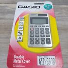 Casio HS-8V-s Solar / Battery Back-Up • Durable Metal Cover Handheld Calculator