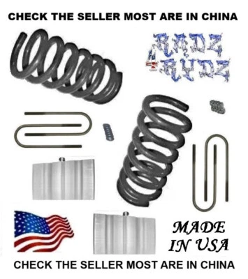 1997-2004 Dodge Dakota Durango 3"W Axle, 3" Drop Lowering Springs 4" Blocks Kit - Image 1 of 2