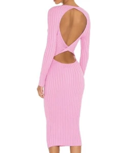 Vestido rosa More To Come Laura espalda abierta para mujer talla M nuevo sin etiquetas elástico - Imagen 1 de 9
