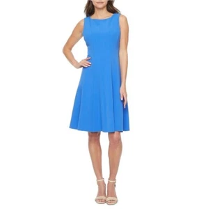 Black Label by Evan Picone Cornflower ärmellos MIDI Kleid Größe 16 - Bild 1 von 7