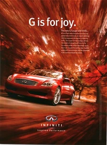 PRINT AD 2008 - INFINITI G COUPE AUTOANZEIGE - INFINITI G IS FOR JOY - Bild 1 von 1