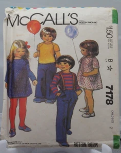 McCall's 7178 Size 2 Boys and Girls dress or tops knits only factory fold Uncut - Foto 1 di 2