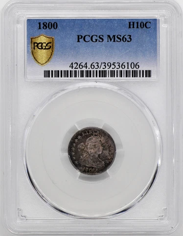 1800 DRAPED BUST H10C PCGS MS 63 Cover