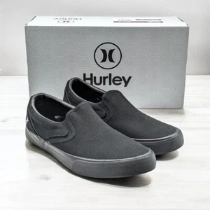 Men's Hurley Arlo Slip On Gray White Or Black Casual Canvas Shoes Sneakers New - Picture 1 of 18