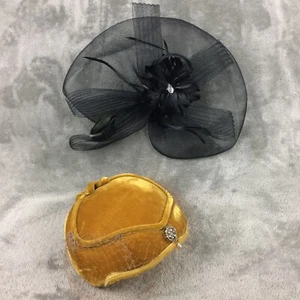 Lot of Two Ladies Fascinator Hat Mesh Feathers Kentucky Derby Church Hat - Picture 1 of 12