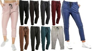 Faux Leather Stretch Trousers for Women 