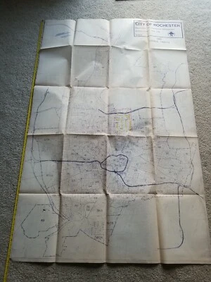 Huge 1980 Map Rochester City Plan New York NY Census Tract Monroe County Monroe - Image 1 of 4