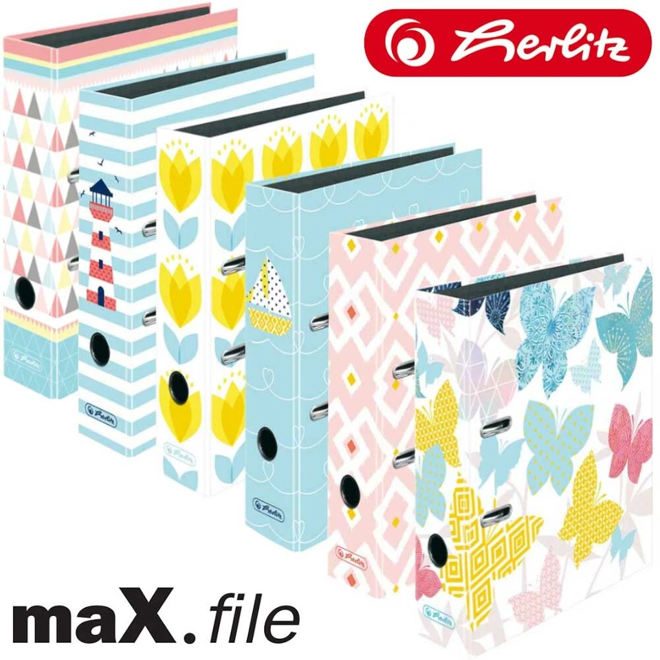 Herlitz Motivordner Pastell 80mm 8cm DIN A4 Aktenordner Büroordner Design Ordner