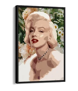 MARILYN MONROE ARTE POP MARGARITA FLORAL - EFECTO FLOTANTE LONA ARTE PARED IMPRESIÓN FOTO - Imagen 1 de 12