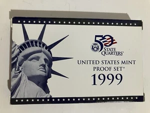 1999-S Clad PROOF Set in Original Box US Mint with COA (9 Coin Set) - Picture 1 of 3