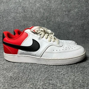 Nike Court Vision Low DH0851-100 Men's US 10.5 Sneakers White Red Leather Shoes - Picture 1 of 9