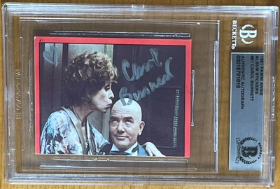 CAROL BURNETT SIGNED 1981 PANINI ANNIE MOVIE STICKER #81 BAS BGS AUTOGRAPH AUTO - Image 1 of 2