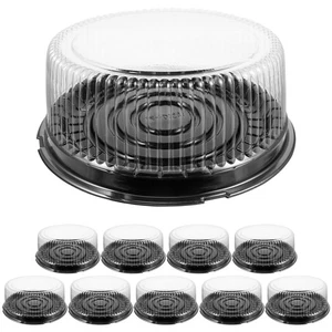 10Pcs Clear Pet Cake Containers with Lids 8-Inch Round Cheesecake - Picture 1 of 5