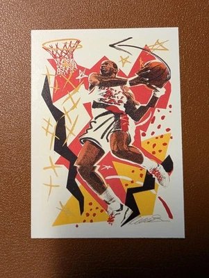 1990-91 NBA Hoops - Art Card Team Checklist Clyde Drexler #376 - Image 1 of 2