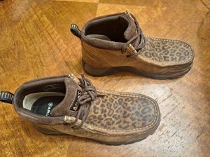 Ariat Boots Womens Sz 7B Edge LTE Work Composite Moc Toe Safety Cheetah Leopard - Picture 1 of 12