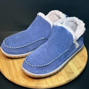 LL Bean Mountain Slipper Ankle Mocs Purple Suede Pink Shearling Shoe Women’s 9 - Picture 1 of 19