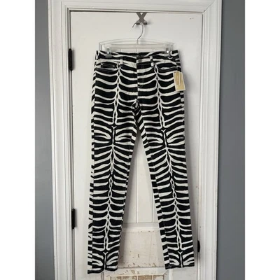 Pantalones de mezclilla recortados Michael Kors con estampado de cebra negros blancos 2 nuevos con etiquetas Foto 1 de 4