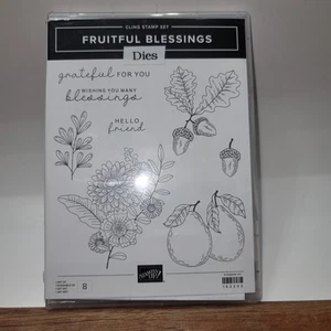 Juego de estampillas adhesivas y troqueles coordinadores de bendiciones fructíferas para estampar 162203 usado en excelente estado  - Imagen 1 de 4