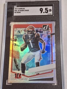 2023 JA'MARR CHASE DONRUSS SILVER NO NAME VARIATION CARD #56 SGC 9.5 BENGALS - Picture 1 of 5