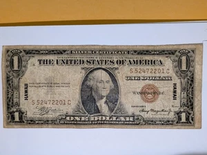1935 A $1 Hawaii Silver Certificate Note, Washington One Dollar Bill T95 - Picture 1 of 4