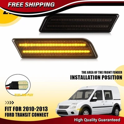 Luz de señalización lateral LED ámbar para parachoques delantero 2 piezas para Ford Transit Connect 2010-2013 Foto 1 de 4