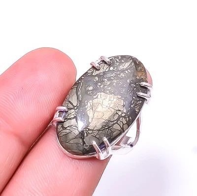 Anillo solitario de marcasita de plata de ley 925 s.9 R65, regalo de Navidad Foto 1 de 4